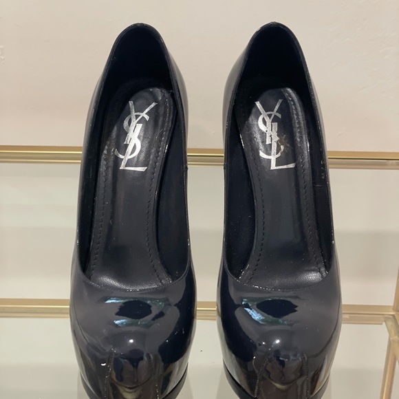 YSL SAINT LAURENT tribtoo patent navy pump - Picture 4 of 6